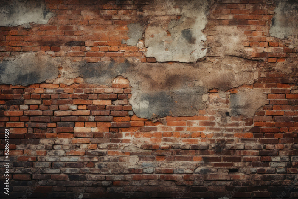 Background, texture, old brick wall. Background for the site, desktop. AI generative.