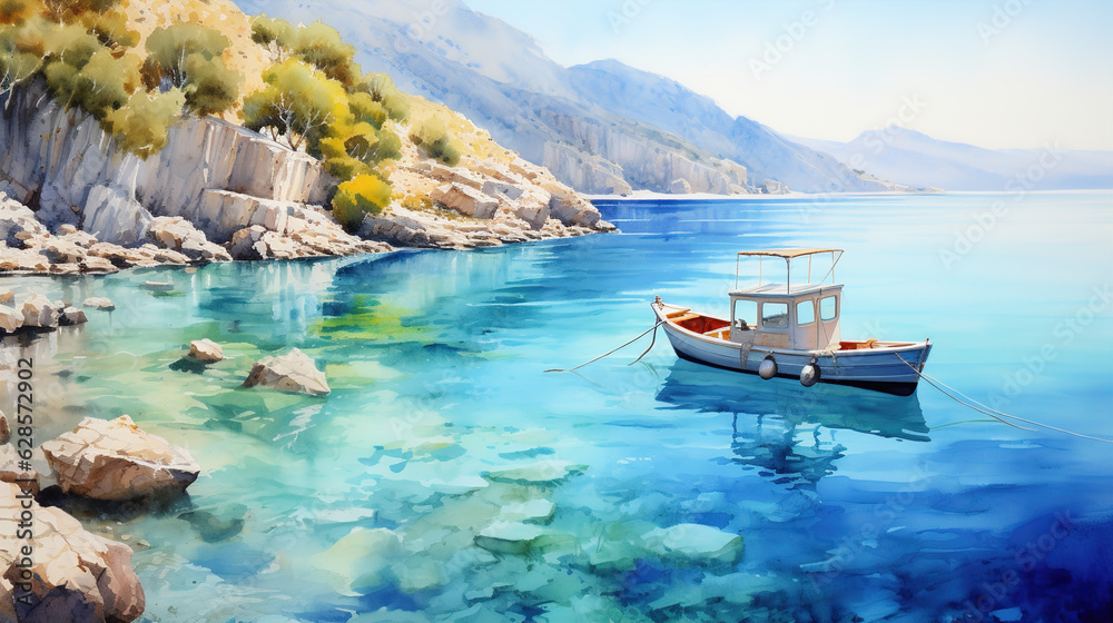 watercolor_Greece_sea_nature