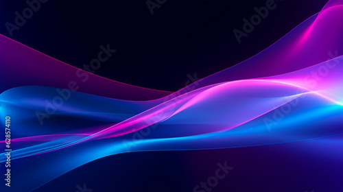 深遠の響き、青と紫の線で織り成す抽象ラインアート, with Generative AI