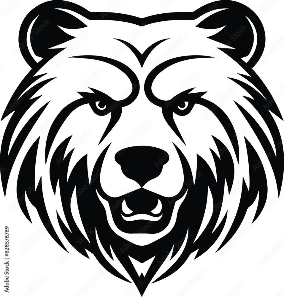 Bear Logo Monochrome Design Style