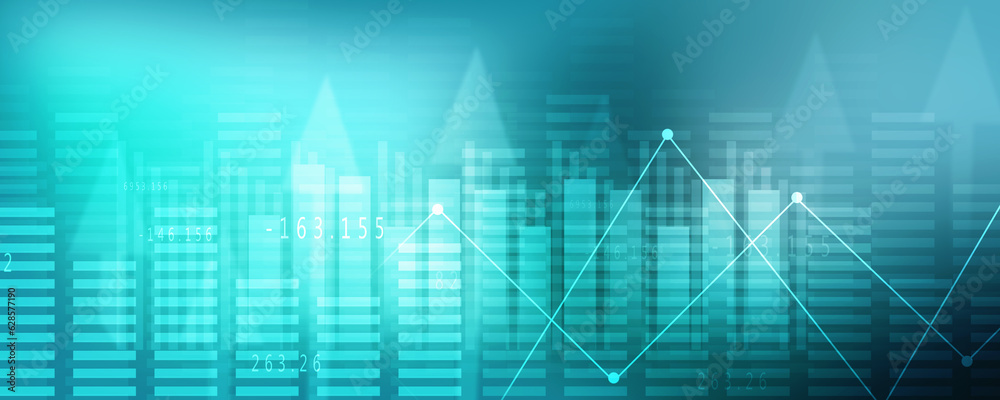 2d rendering Stock market online business concept. business Graph 