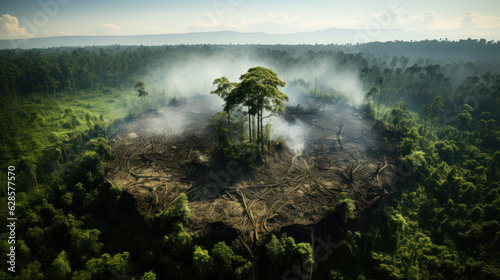 Burning Forests: The Devastating Impact of Deforestation. Generative AI © Anthony Paz