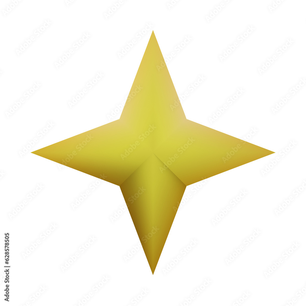 Obraz premium golden star isolated on white background