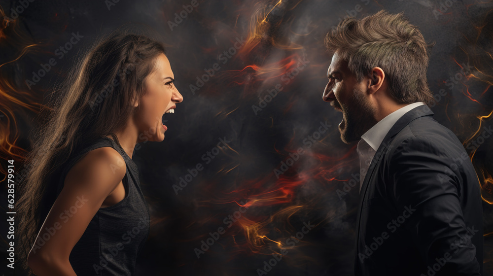 woman_and_a_man_are_shouting_at_each_other woman_and_a_man_are_shouting_at_each_other