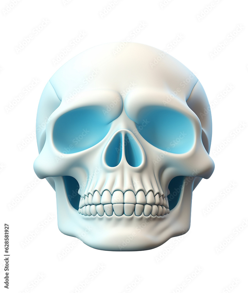 Fototapeta premium Plastic skull model. Pastel colour. AI generate illustration