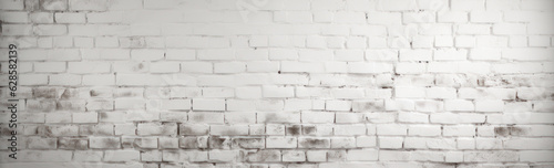 Banner. Background, texture, white shabby brick wall. Background for the site. AI generative.