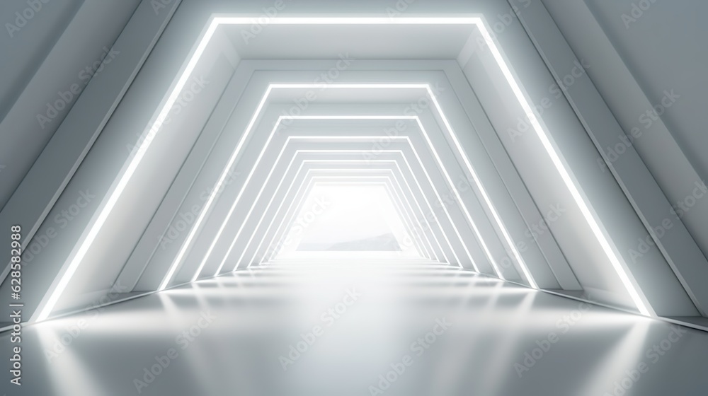 white grey 3D empty circle room with circle line white Ai Generated white grey 3D empty circle room with circle line white Ai Generated