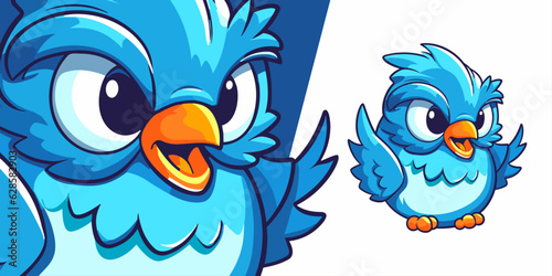 Fly High with our Cute Blue Bird Mascot Logo! Modern Sports Concept for Team Spirit, Esports, and Stylish Apparel