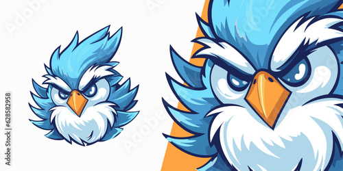 Sporty and Charming: Blue Bird Mascot Logo for Teams, Badges, and T-Shirt Prints - A Vector Design Delight