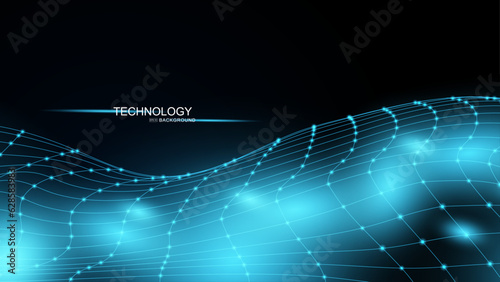Future era blue network technology abstract concept