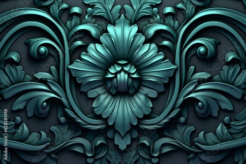 3d rendering of an ornate design on a black background