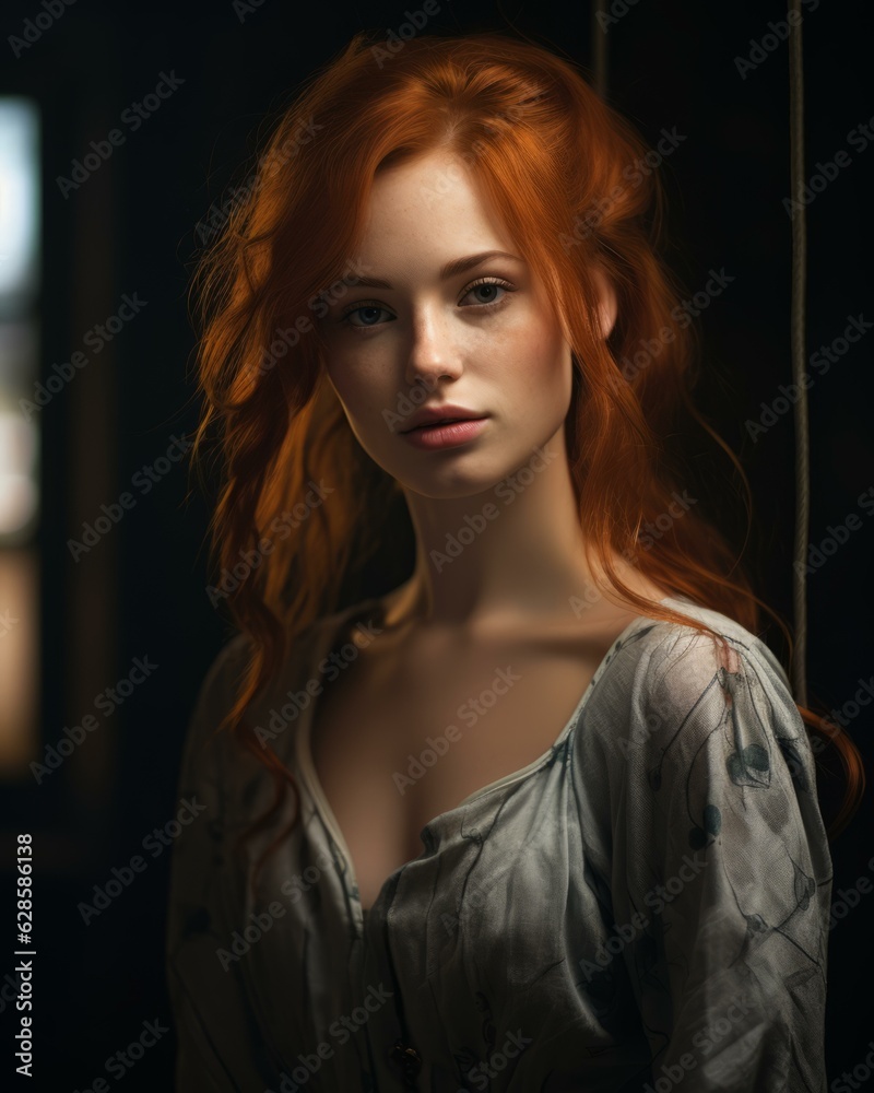 a beautiful red haired woman with long hair a beautiful red haired woman with long hair
