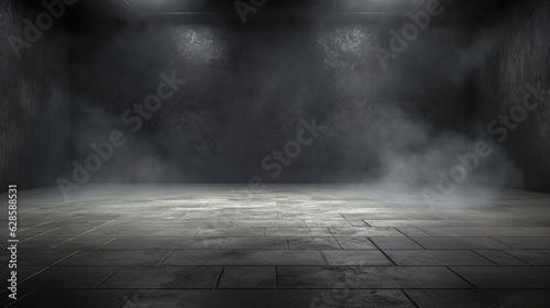 dark concrete floor with mist or fog 32K Ultra Ai Generated