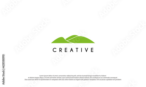 Landscape Hills logo design vector illustration. green Hill icon.usable for business and golf logo,isolated on white background