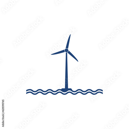 Wind turbine on water icon isolated on transparent background