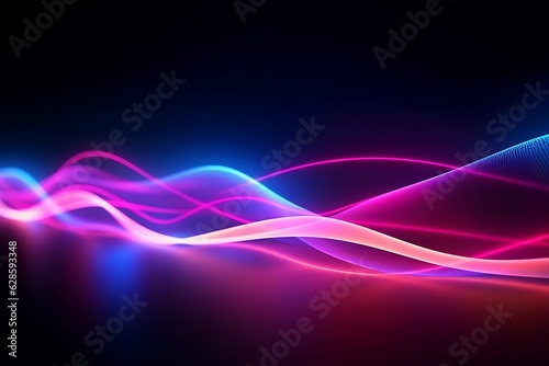 abstract futuristic background with pink blue glowing neon moving high speed wave lines and bokeh lights. Data transfer concept Fantastic wallpaper, Ai, Generative AI