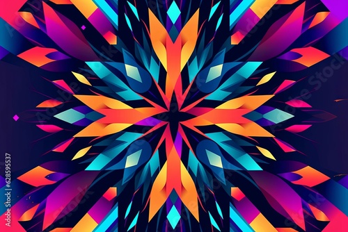 a colorful abstract design on a black background