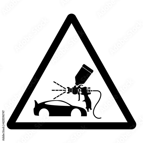 Warning Auto Body Painting Area Symbol Sign, Vector Illustration, Isolate On White Background Label. EPS10