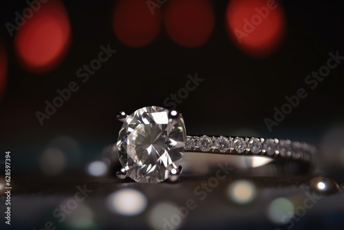 luxurious designer ring jewel photography with shiny crystal generative ai