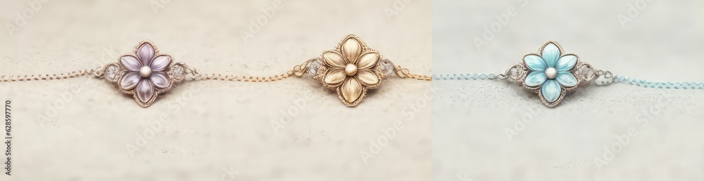 Obraz premium glamourous pendant jewelry banner for wedding event generative ai