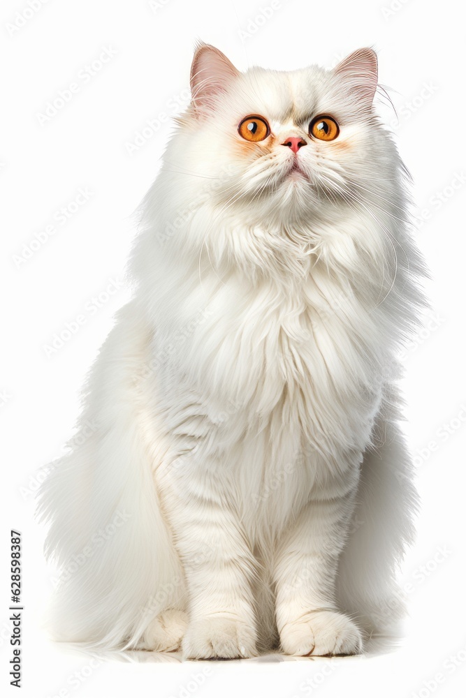 a fluffy white cat