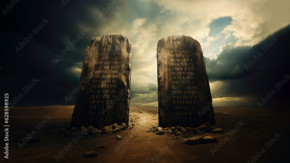 The Ten Commandments Tablets of the Law, Tablets of Stone, Stone