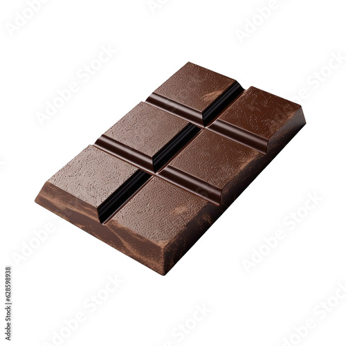 Piece of chocolate isolated on transparent background