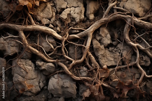 Tela Vine roots in clay vineyard soil
