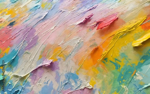 A multicolored abstract painting painted with oil paints  generative ai