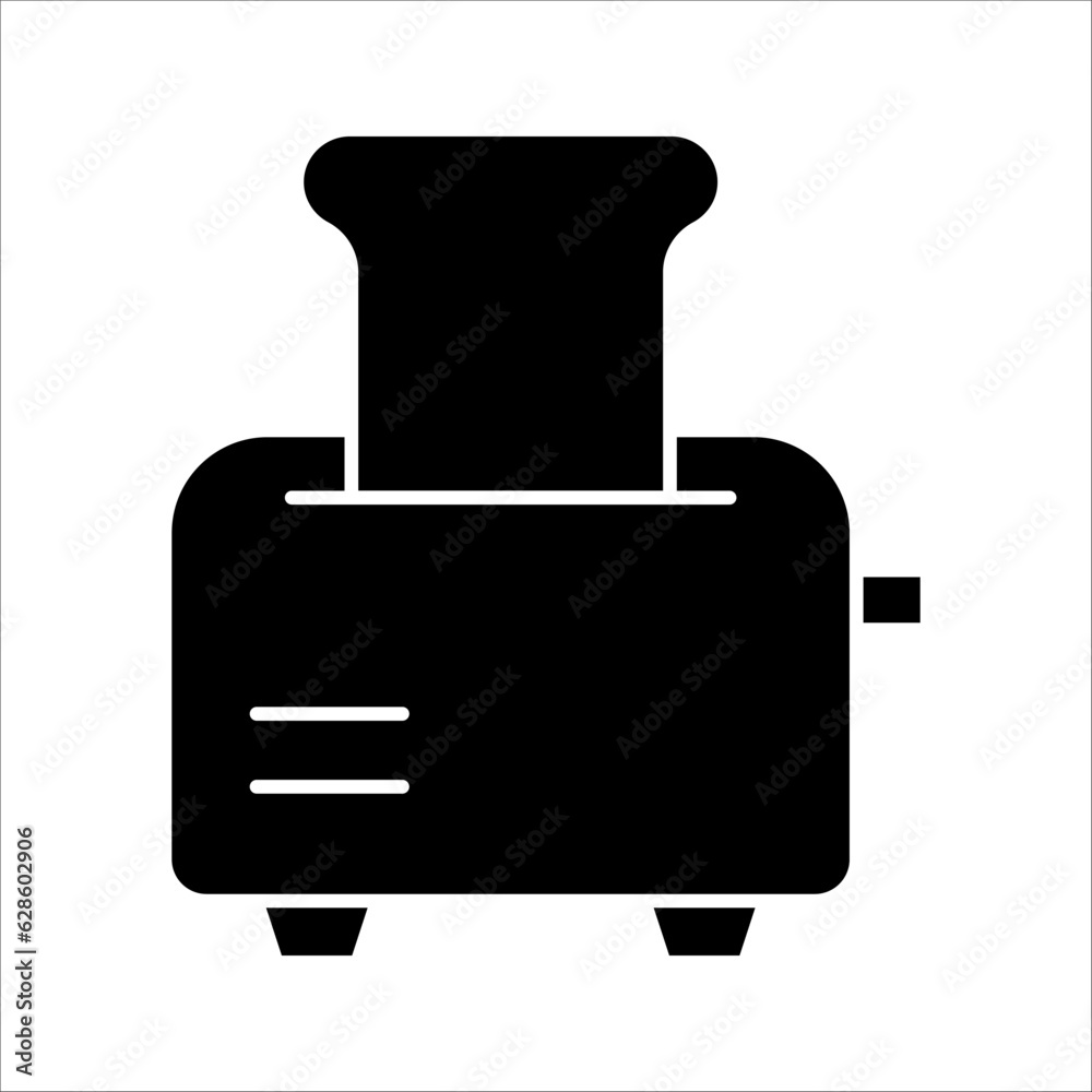 Toaster vector thin line icon. Kitchen cooking appliances, vector illustration on white background