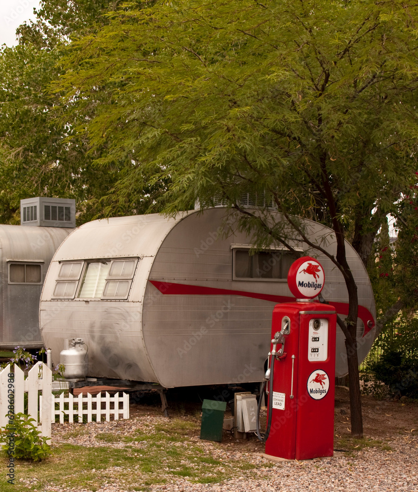 Bisbee, Arizona, July 31 2010 The vintage trailers for rent inside the