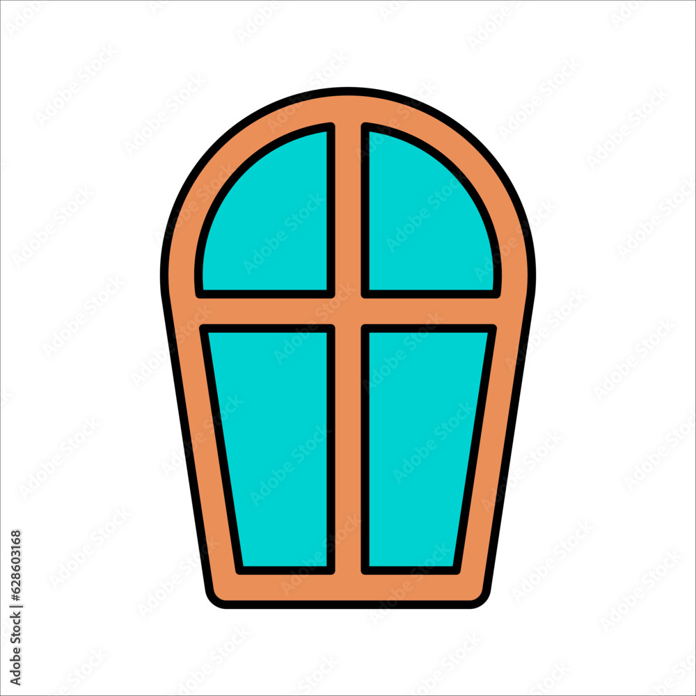 Simple window line icon. Stroke pictogram. Vector illustration isolated on a white background. Simple window line icon. Stroke pictogram. Vector illustration isolated on a white background.