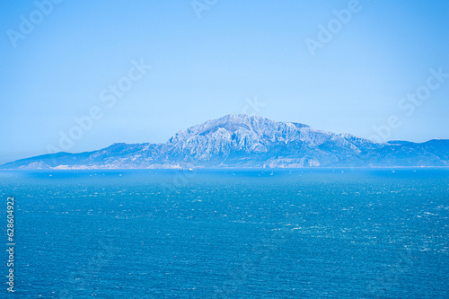 Tableau sur toile Panoramic view of Gibraltar Strait from Spanish side in Tarifa, Spain