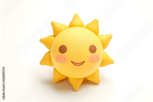 happy sun. smile face sun concept. 3d vector icon. Cartoon minimal cute style.