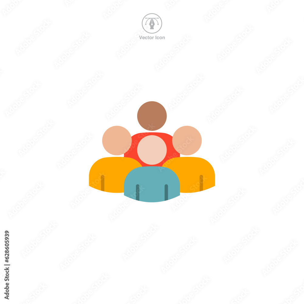 Group of People icon symbol vector illustration isolated on white background Group of People icon symbol vector illustration isolated on white background