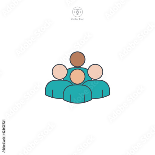 Group of People icon symbol vector illustration isolated on white background