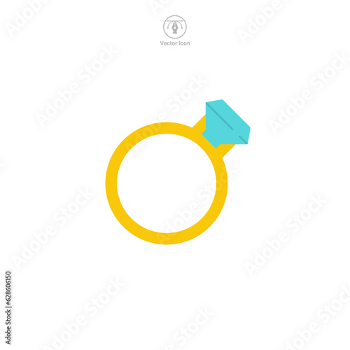 Jewelry Ring icon symbol vector illustration isolated on white background