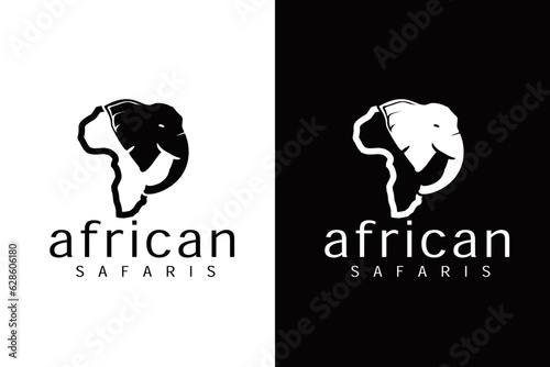 african safaris logo design vector template with editable text