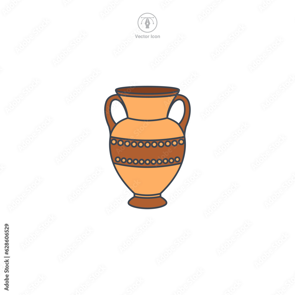 Antique vase icon symbol vector illustration isolated on white background