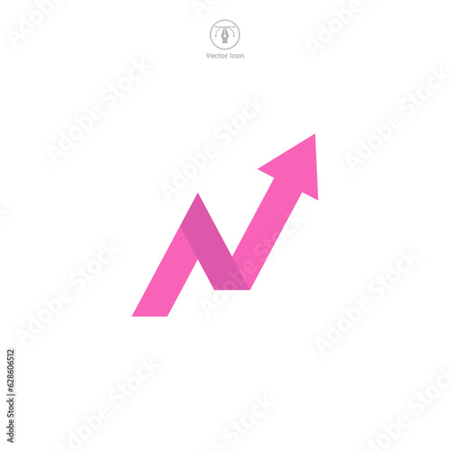 Increase Arrow icon symbol vector illustration isolated on white background