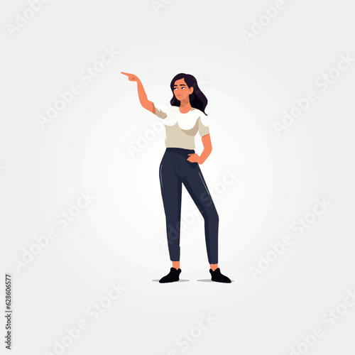 businesswoman indicating something with her arm