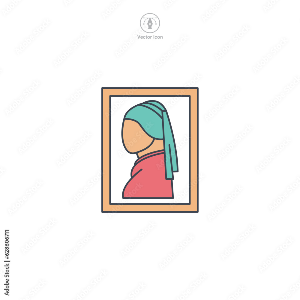 Artwork painting icon symbol vector illustration isolated on white background Artwork painting icon symbol vector illustration isolated on white background