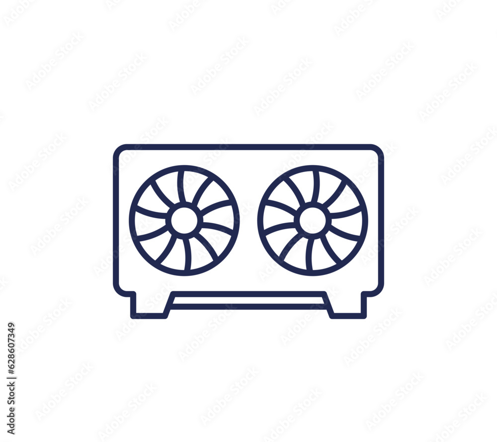 heat pump icon on white, line vector heat pump icon on white, line vector