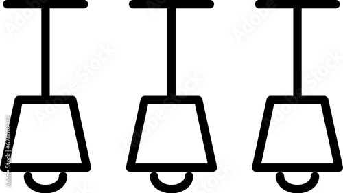 Kitchen Chandeliers Vector Line Sign for Adverts. Perfect for web sites, books, stores, shops. Editable stroke in minimalistic outline style