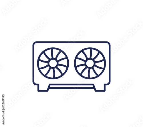 heat pump icon on white, line vector