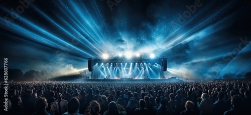 audience at an outdoor concert at stadium arena 