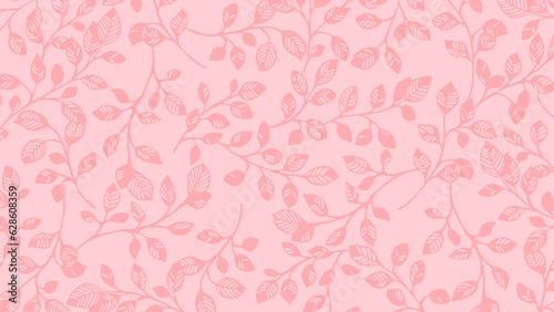 Pattern of pink leaves on a pink background. Background for paper, cover, fabric, interior decor