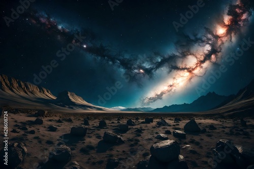 Space Galaxy Wallpaper, landscape 4k, Generative AI © RBGallery
