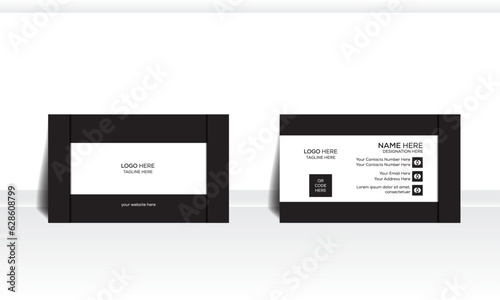 Black and white simple business card A corporate style business card template.