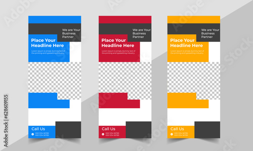 Business Roll Up Banner corporate Roll up background for Presentation, Vertical roll up, x-stand, exhibition display, Retractable banner